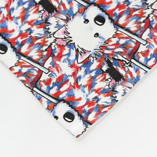 キニアートリバティウェスティーポートレート フリースブランケット (角)