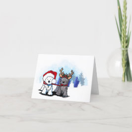キニアート歩くバディズクリスマスカード サンキューカード