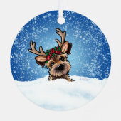 キニアート縁どテリアークリスマス メタルオーナメント (裏面)