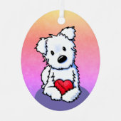 キニアート ウェスティー ハート セラミック オーナメント (正面)