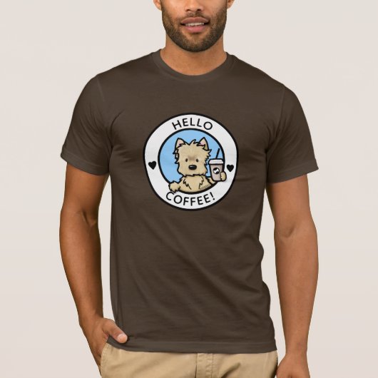 キニアート ケアン・テリアー コーヒー Tシャツ (正面)