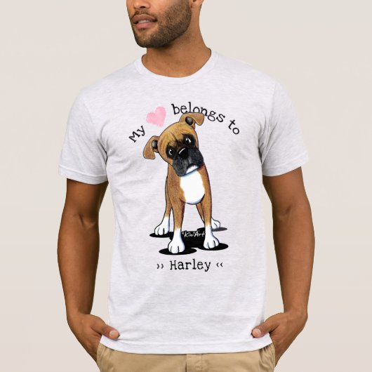 キニアート ボクサー 犬 Tシャツ (正面)