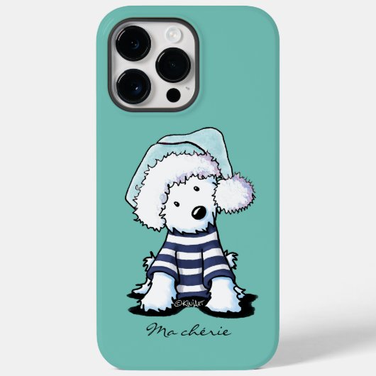 キニフランスのアートクリスマスウェスティードッグiPhoneケース Case-Mate iPhoneケース (裏面)