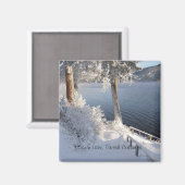 キニム湖，冬のブリティッシュコロンビア マグネット (正面/裏面)