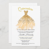 キネアネラ金ゴールドグリッターレースパーティの招待状 招待状 (正面/裏面)