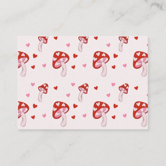 キノコおむつラッフル赤ちゃんシャワー |赤とピンク エンクロージャーカード (裏面)