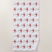 キノコおもしろいアート ビーチタオル (正面)