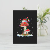 キノコおもしろいクリスマスサンタハットライトクリスマスファム 招待状 (スタンド正面)