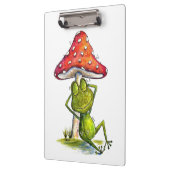 キノコお洒落の下で眠るカエル クリップボード (左)