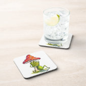 キノコお洒落の下で眠るカエル コースター (右側)