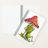 キノコお洒落の下で眠るカエル ノートブック (内側)