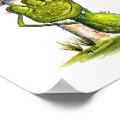 キノコお洒落の下で眠るカエル ポスター (角)