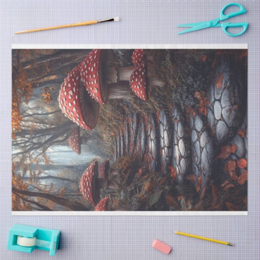 キノコお洒落の林道の切り離し 薄葉紙 (クラフト)