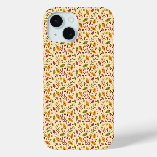 キノコお洒落の葉のパターンiPhoneケース Case-Mate iPhoneケース (裏面)