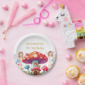 キノコお洒落ガールフェアリー誕生日パーティー ペーパープレート (パーティー)