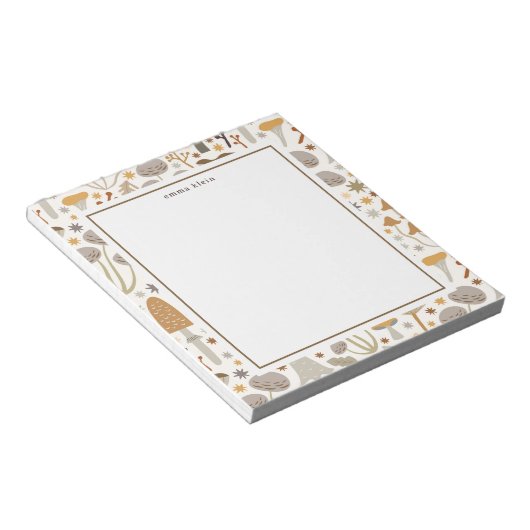 キノコお洒落型名前をカスタムする ノートパッド (アングル)