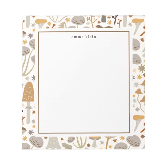 キノコお洒落型名前をカスタムする ノートパッド (正面)