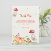 キノコお洒落幽霊秋ベビーシャワー サンキューカード (スタンド正面)