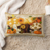 キノコお洒落秋ファンタジー ランバークッション (ブランケット)