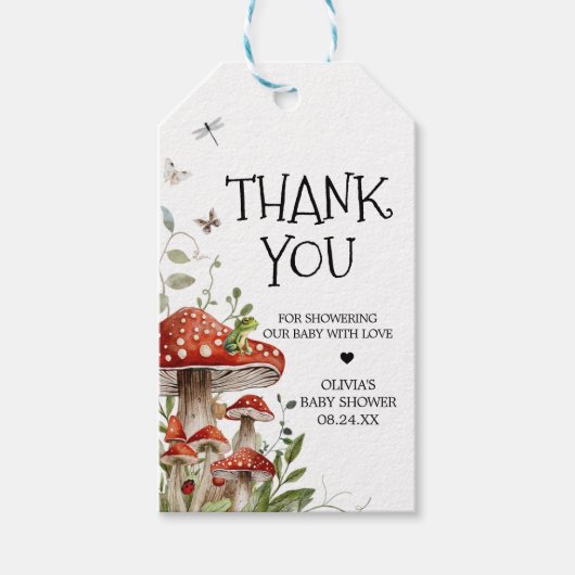 キノコお洒落菌メッセージカード ギフトタグ (正面)