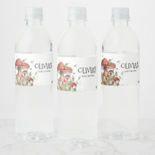 キノコお洒落菌秋ベビーシャワー ペットボトルラベル