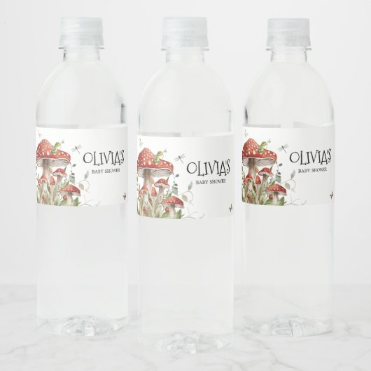 キノコお洒落菌秋ベビーシャワー ペットボトルラベル (ボトル)