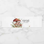 キノコお洒落菌秋ベビーシャワー ペットボトルラベル (シングルラベル)