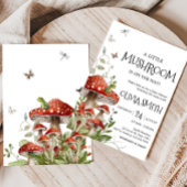 キノコお洒落菌秋ベビーシャワー 招待状