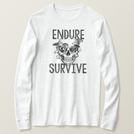 キノコが生えたドクロ "Endure and Survive" Tシャツ