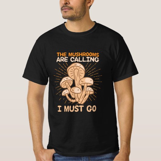 キノコが行かないと言ってる Tシャツ (正面)