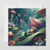 キノコで眠る妖精 | ブランク カード (正面)