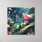 キノコで眠る妖精 | ブランク キャンバスプリント (正面)