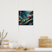 キノコで眠る妖精 | ブランク ポスター (キッチン)