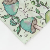 キノコとつる植物 フリースブランケット (角)