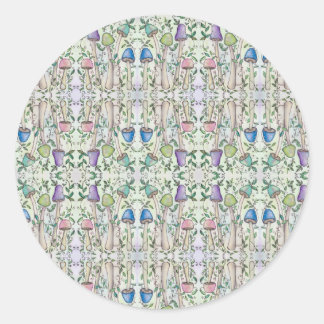 キノコとつる植物 ラウンドシール