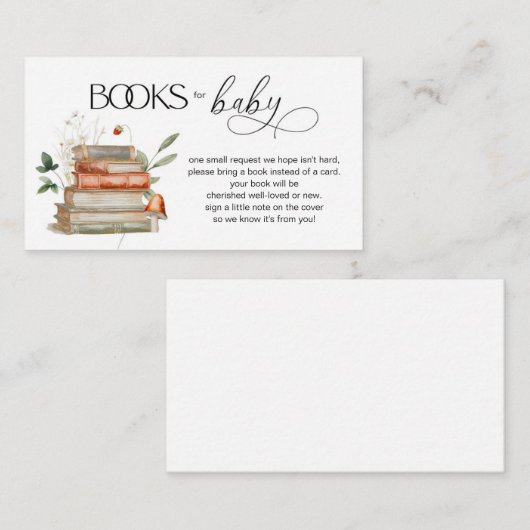 キノコとイチゴ赤ちゃんシャワー予約リクエスト エンクロージャーカード (正面/裏面)