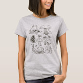 キノコとカエル Tシャツ (正面)