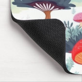 キノコとツリーのデザイン マウスパッド (コーナー)