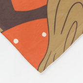 キノコとトマトの手描きシームレスなパターン フリースブランケット (角)