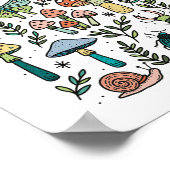 キノコとバグの夜の森キッズルーム ポスター (角)