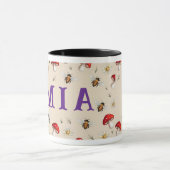 キノコとビーのカスタマイズ可能なコンボマグカップ マグカップ (中央)