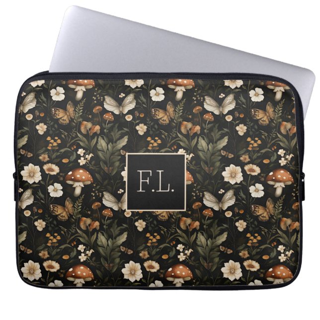 キノコとフラワーズコテージコアパターン名 ラップトップスリーブ (正面)