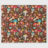 キノコとマトレシュカ ラッピングペーパー (フラット)