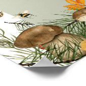 キノコとワイルドフラワー歓迎サイン ポスター (角)