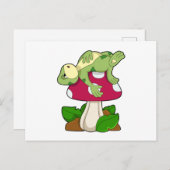 キノコと寝るカエル ポストカード (正面/裏面)