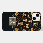 キノコと花のパターン(名前) Case-Mate iPhoneケース (裏面 (横))