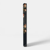 キノコと花のパターン(名前) iPhoneケース (左側面)