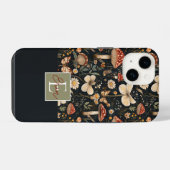 キノコと花のパターン(名前) iPhoneケース (裏面横)