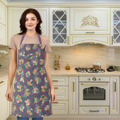 キノコと葉は紫 エプロン