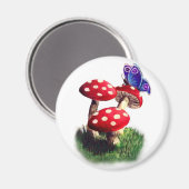 キノコと蝶 マグネット (正面/裏面)